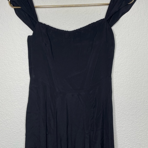 Reformation dress maxi NWT square shoulder sz 0 black - Picture 3 of 9